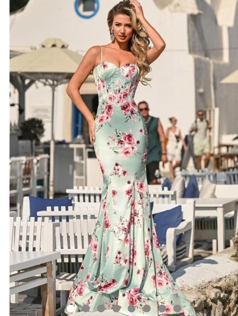 Portia & Scarlett PS26000 Mint Green Floral Corset Gown Size 2 NWT